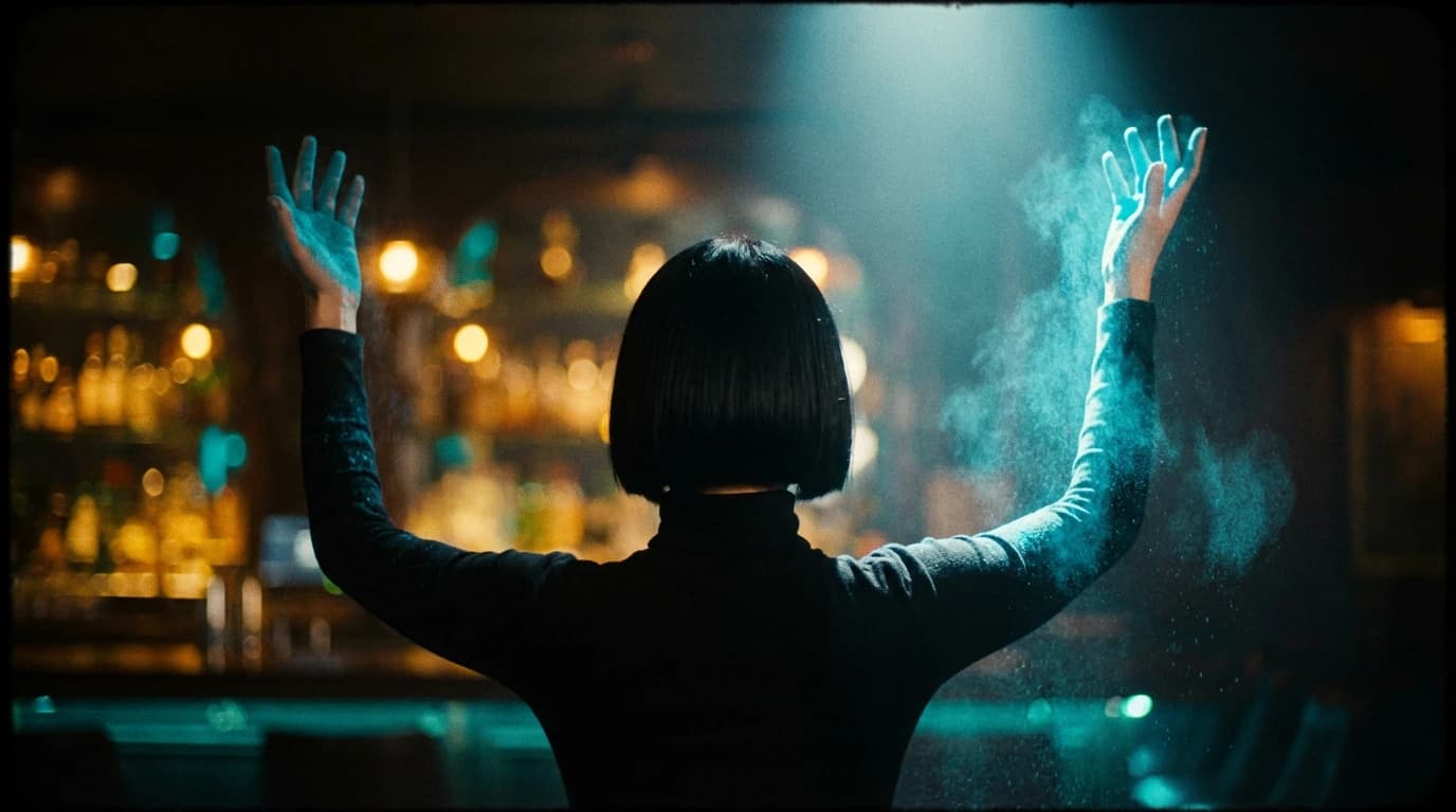 Plano cinematográfico desde atrás